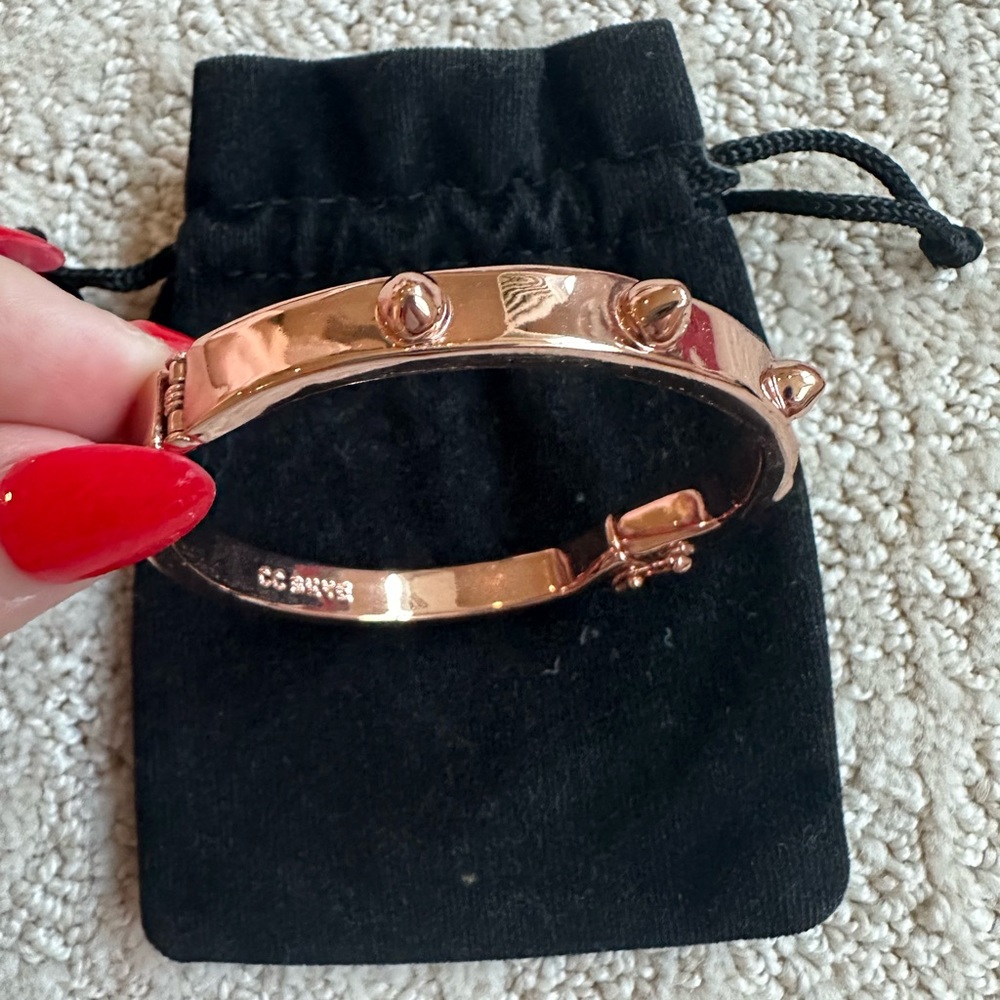 CC Skye Rose Gold Studded Clasp Bangle/Bracelet